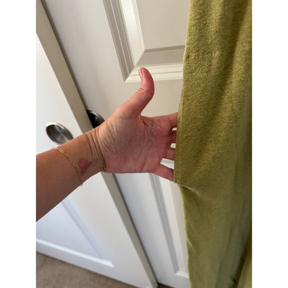 Free People FP Beach Linen Blend Homecoming Wide Leg Jumpsuit Green Medium - Picture 4 of 6